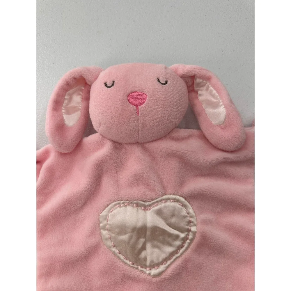Stepping Stones Bunny Lovey Security Blanket Pink Heart Plush Stuffed Animal Toy